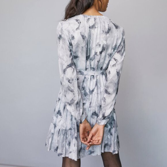 NWOT Anthropologie Cloth & Stone Watercolor Tie Waist Dress Size XS - Picture 2 of 5